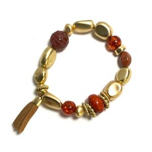 Chico’s Tassel Gold & Amber bracelet